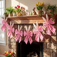 1 PC Pink Ears Bow Garland Flannel