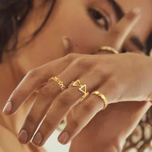 FindChic Triple Open Ring Set Resizable 3 Rings Set Tail Rings Stackable Knuckle Joint Finger Ring Sets For Women Men Girlfriend Boyfriend