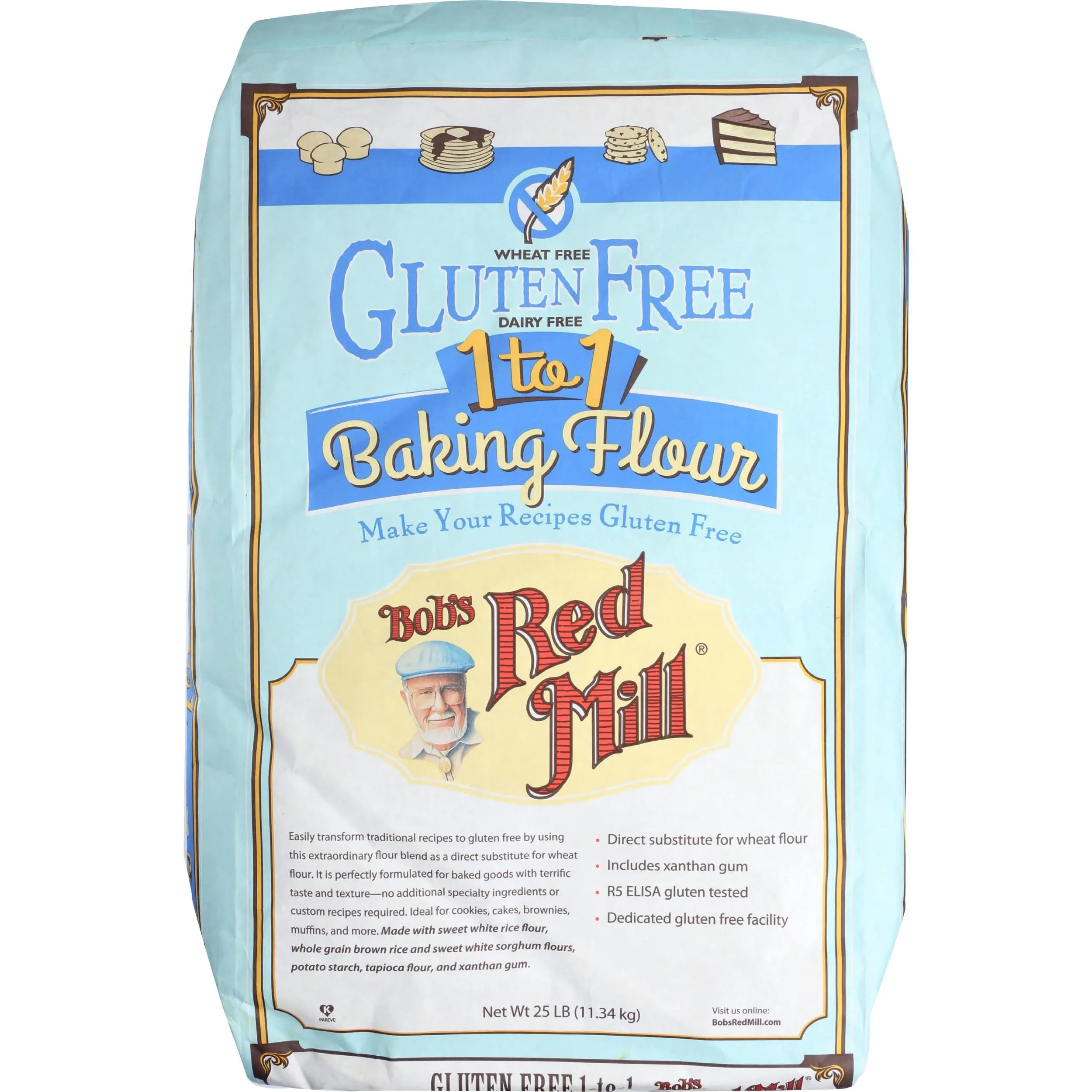 Bob's Red Mill Gluten Free 1-to-1 Baking Flour, 25 Pound