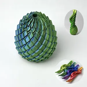 Twisty Fidget Egg, 3D Printed Slippery Egg Fidget, Easter Dragon Eggs, Easter Basket Stuffers Essentials,Stress Relief Desk Fidget Toy for Adults,3D Easter Egg Hunt Supplies