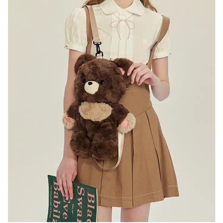 Gulibags Women's Lightweight Medium-Sized Bear Backpack - 35 cm Height, Daily Shoulder Bag, Ideal Gift Option