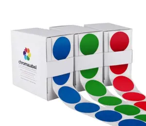 1-1/2" Permanent Round Color-Code Round Dot Inventory Labels: 500/Box