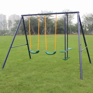 【Summervibes】4 in 1/3 in 1/2 in 1 Two Station Swing Set for Children,Glider for Backyard