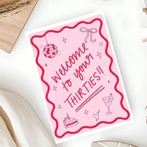 1 cute 30th birthday card, Fun party cards, presented in a fun and cute style, prepared for a close friend with an envelope, ideal gift for friends, brothers and sisters