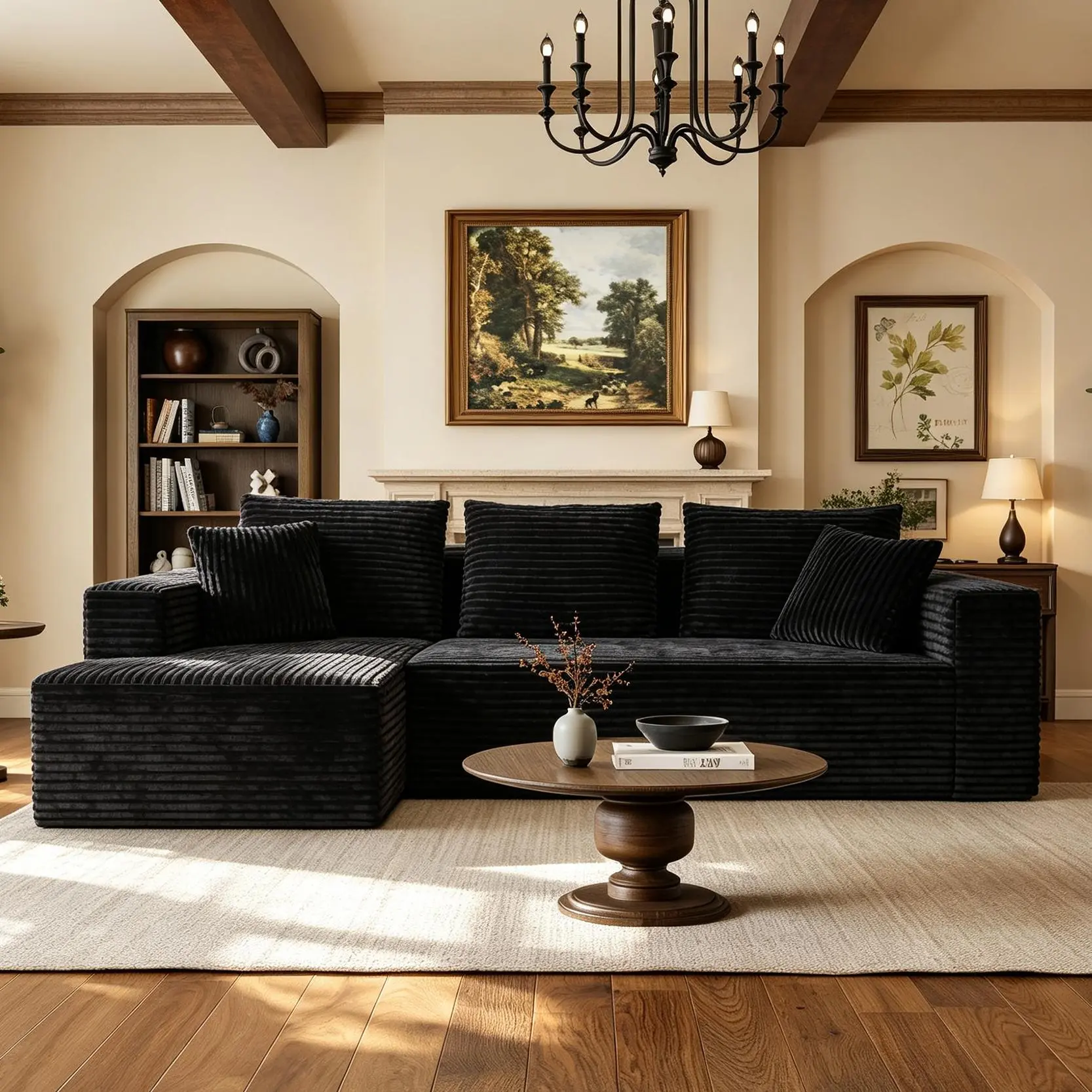 106in Cloud Chaise Sofa - Indoor Sturdy Fixed-Arm Couch, Boneless Frameless Memory Foam, Vacuum-Sealed Sofa-in-a-Box, Easy-Install Space-Saving for Apartments, Dorm Essentials