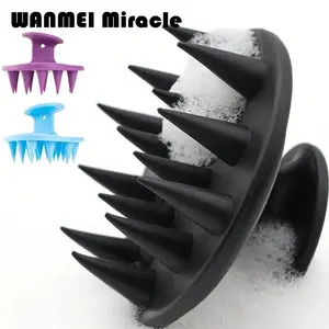 1pcs Hair Brush Scalp Massager for Hair Growth Mold-Free Silicone Scalp Massager Shampoo Brush Scalp Scrubber Exfoliator Tools Body Care Black.     korean exfoliating mitt   african net sponges