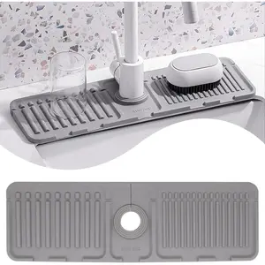 Kitchen Sink Silicone Faucet Mat – Splash Guard & Draining Mat, Absorbent Sink Protector for Faucet, Keeps Counter Dry