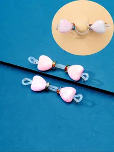1Pair Fake Nipple Piercing for Women Men, Non Piercing Nipple Rings, Clip On Nipple Jewelry, Adjustable Faux Nipple Noose, Fashion Body Jewelry