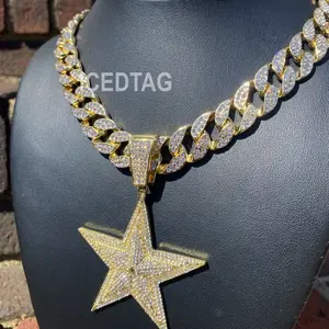 Full Iced Bling Out 18” Necklace Chain & Star of David Pendant Set