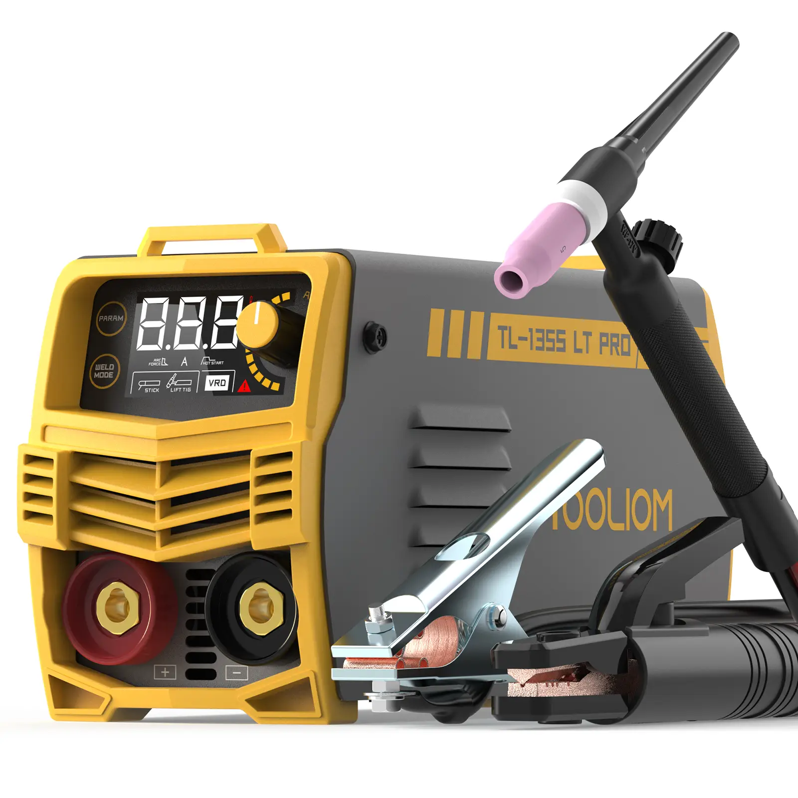 TOOLIOM 135A Stick/Lift TIG Welder 110V MMA ARC Welder Machine with Lift TIG Torch with LCD Display Portable Welding Machine-Value Pack