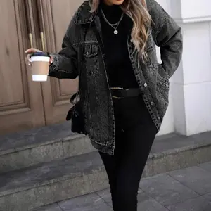 RetroDenimJacketWomen'sFashionableLooseFitCottonOuterwearClassicStyleCasualElegantCoatforLadies