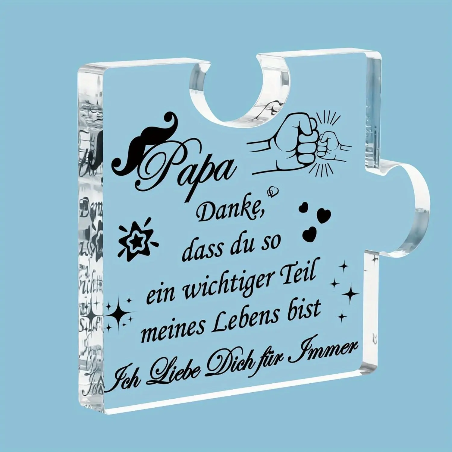 Acrylic Plaque for Dad, Personalized Puzzle Design, Ideal for Birthdays & Special Occasions, Durable Decorative Accessory, Acrylic Desktop Decoration