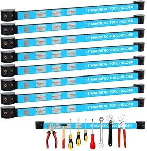8 PCS Magnetic Tool Holder Strip,Tool Magnet Bar for Garage Organization, Heavy Duty Space Saving Tool Organizer with Mounting Screws for Garage, Workshop, Kitchen (18 inch)