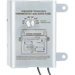 Attic Fan Thermostat Control, Replacement Thermostat with Adjustable Temperature Dial, Programmable for Exhaust Fan, Greenhouse, Cooling System