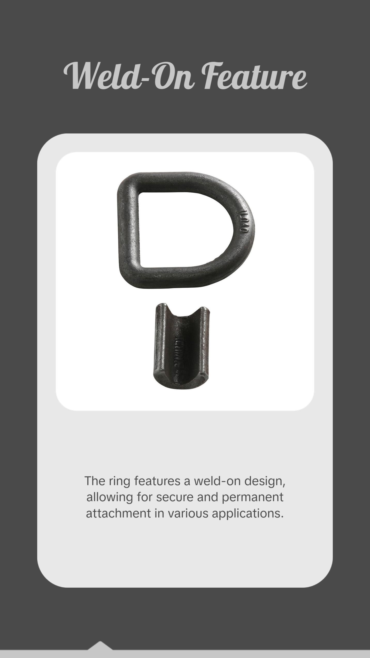 5/8" Forged Weld-On D-Ring - 6,300 lbs.