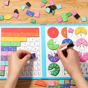 Interactive Magnetic Fraction Book for Youngsters - Colorful Numerator & Denominator Puzzle, Cognitive Addition & Subtraction Teaching Aid with Educational Math Skills Development, Magnetic Puzzles for Youngsters