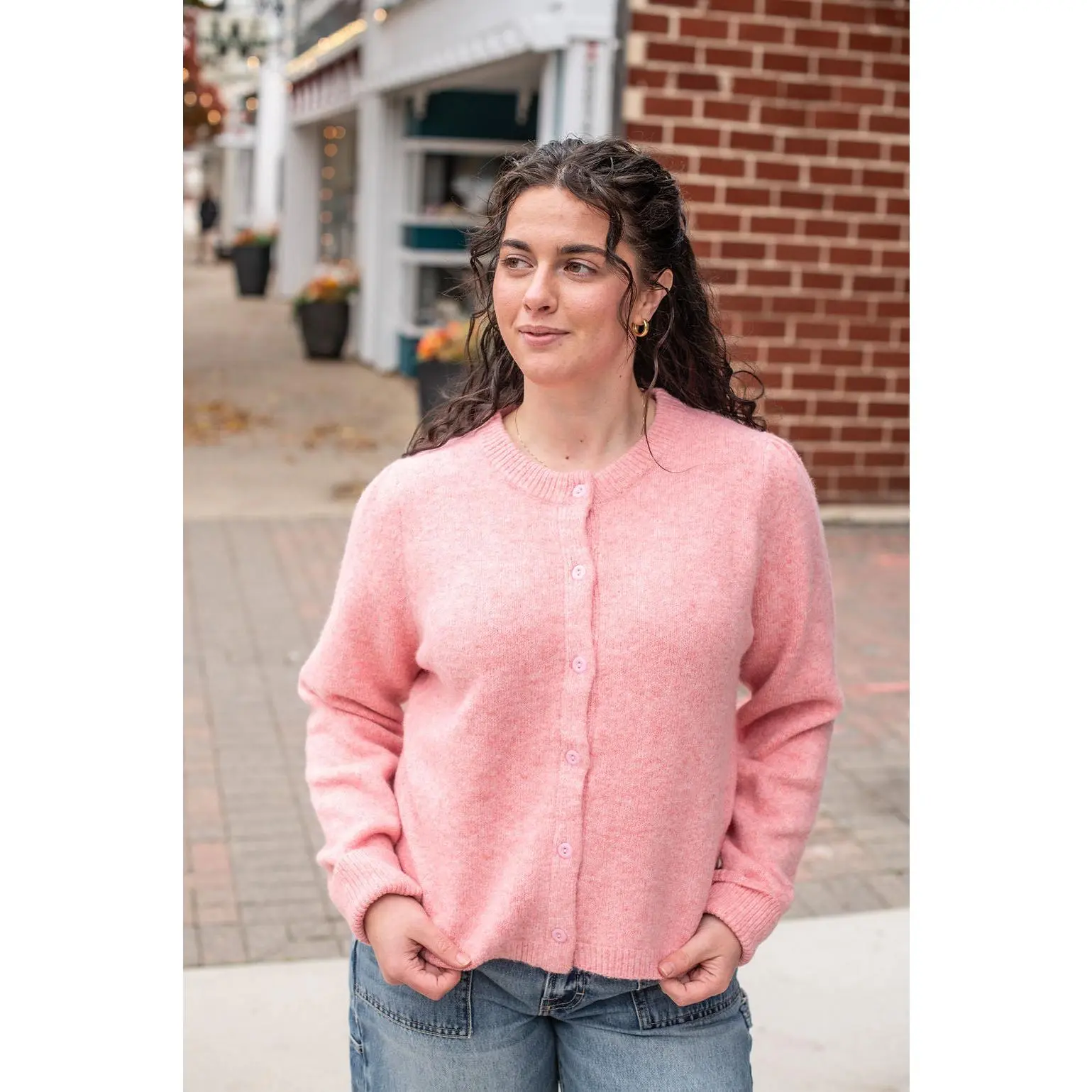 Prim Rose Pink Button Cardigan
