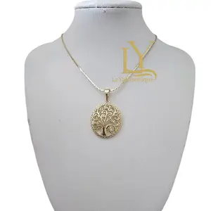 LaYaiBoutique #1469 14k Gold Plated Tree of Life Pendant Chain HIGH QUALITY