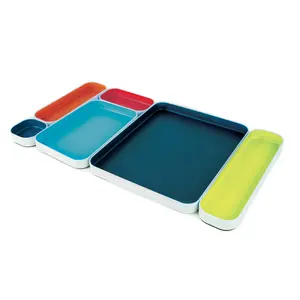 metal stacking bins + drawer organizers sets of 6 1"