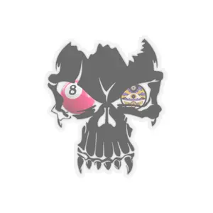 Edgy Skull Kiss-Cut Stickers, Gothic Decals for Gamers, Cool Laptop Stickers, Biker Decor, Gift for Halloween and Birthdays Colorful Vinyl Brush Decorative