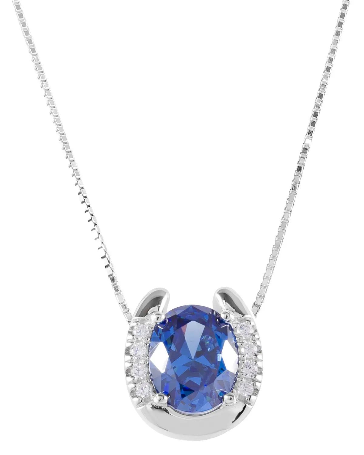 Kelly Herd Women's Women'S Blue Stone Horseshoe Necklace - Jpb00000