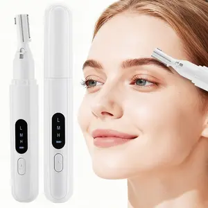 Painless Electric Eyebrow Trimmer, Rechargeable Mini Razor, Eyebrow Razors, Precision Facial Hair Remover, Dual-Blade Grooming Tool for Chin, Neck, Upper Lip