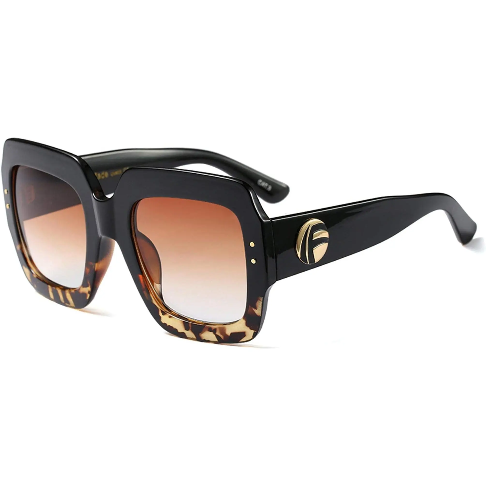 FEISEDY Women's Retro Oversized Square Frame Sunglasses, Fashion High Quality Eyewear, Vintage Designer Inspired Shades B2276