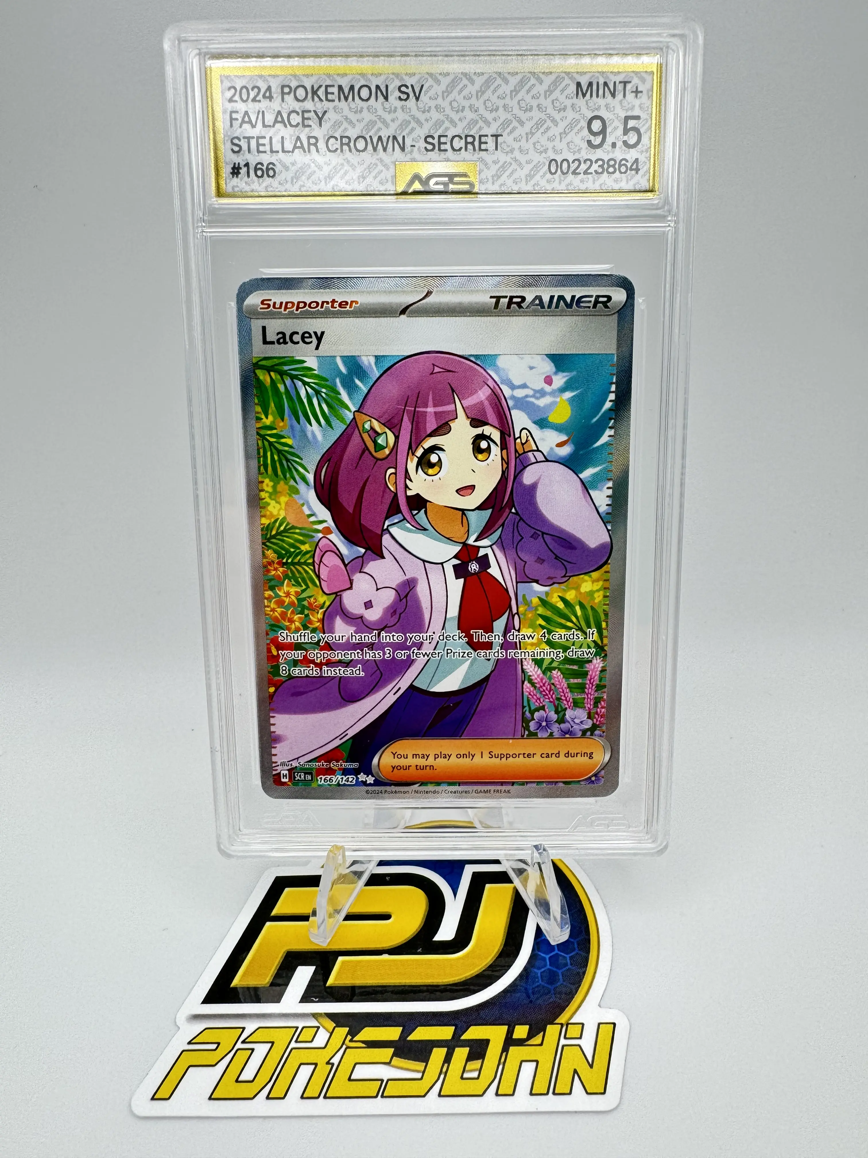 Graded AGS 9.5 Lacey 2024 Stellar Crown 166 Holographic Pokemon Card -  TikTok Shop