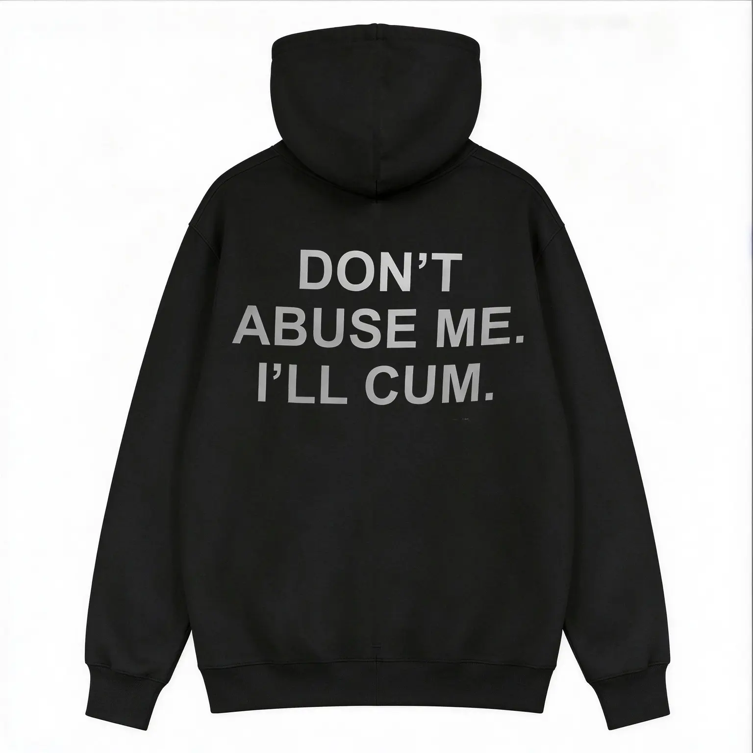 "Don't Abuse Me I'll Cum" Men’s Letter Print Graphic Tee, Hoodie & Sweatshirt, Classic Fabric Casual Streetwear Pullover, Funny Slogan Menswear Top