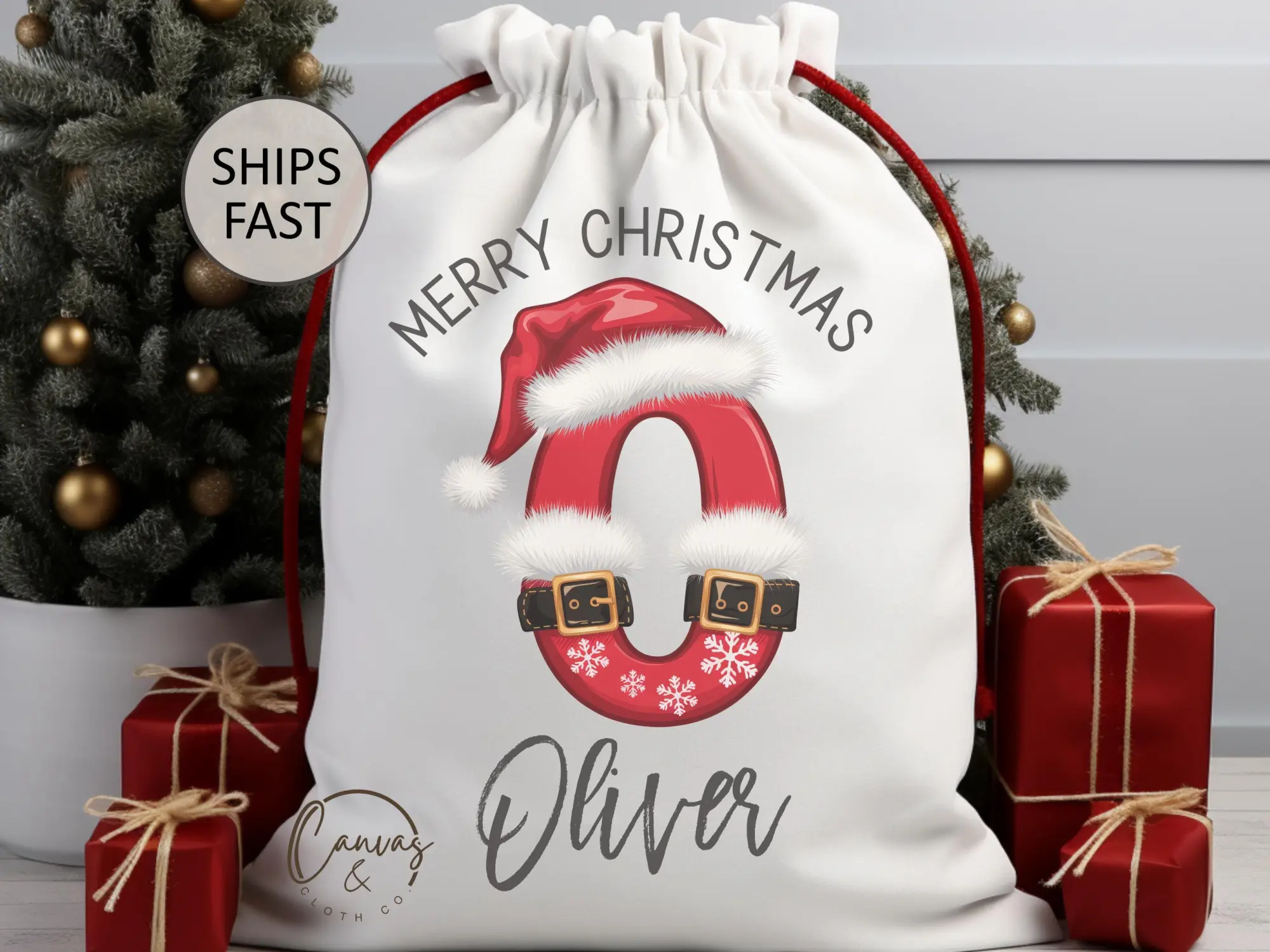 Merry Christmas Santa Sack, Kids Present Gift Bag, Personalized Gift Bag, Santa Stocking Drawstring Bag, Christmas Sack, Santa Sack For Kids