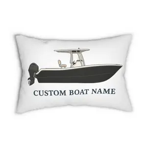Personalized Custom Boat Name Center Console Pillow | Spun Polyester Lumbar Pillow