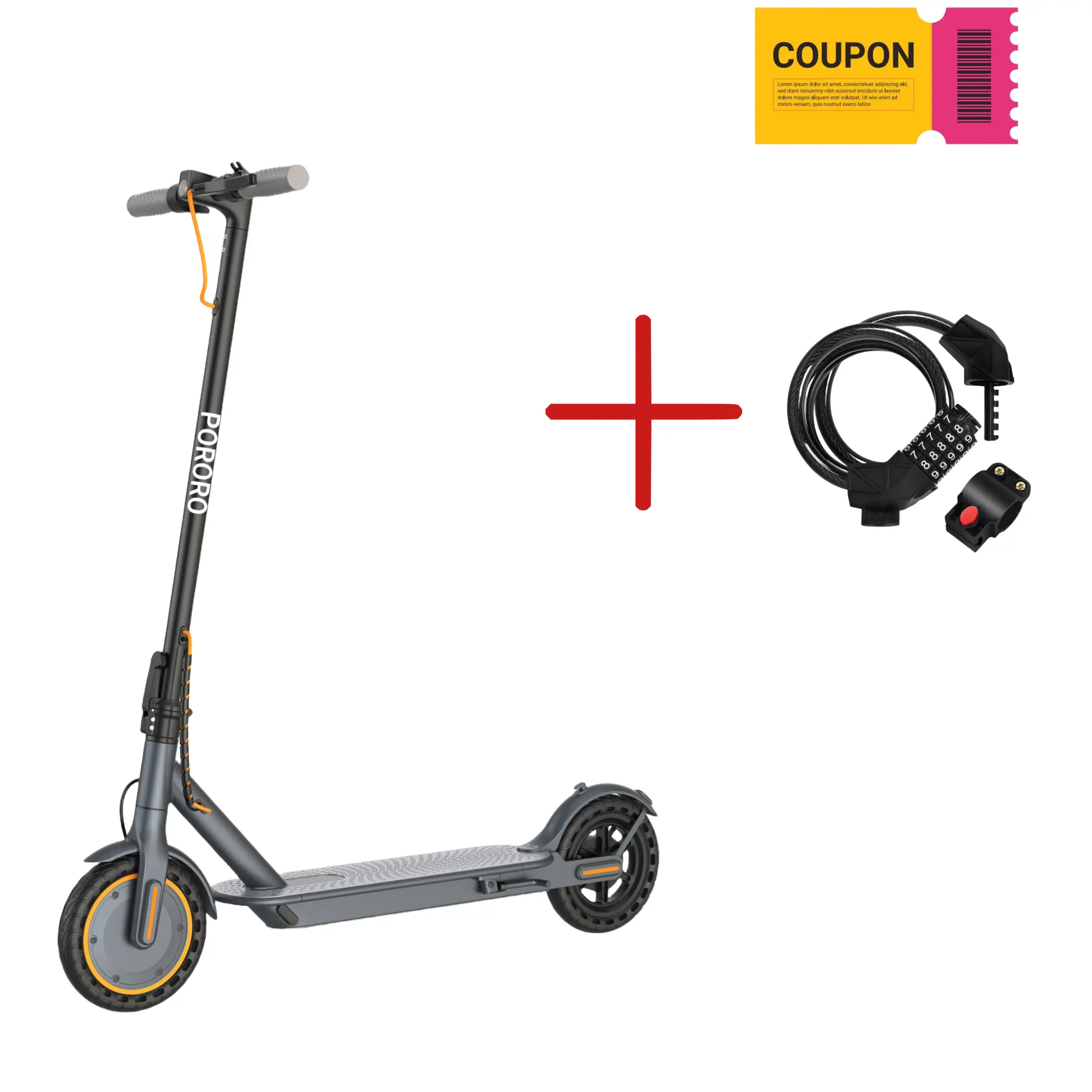 PORORO HES20 Scooter (19MPH) + FREE Electronic Lock! Sleek, Fast