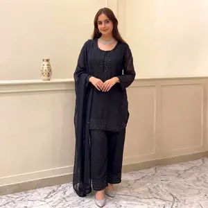 Heavy beaded salwar kameez palazzo set