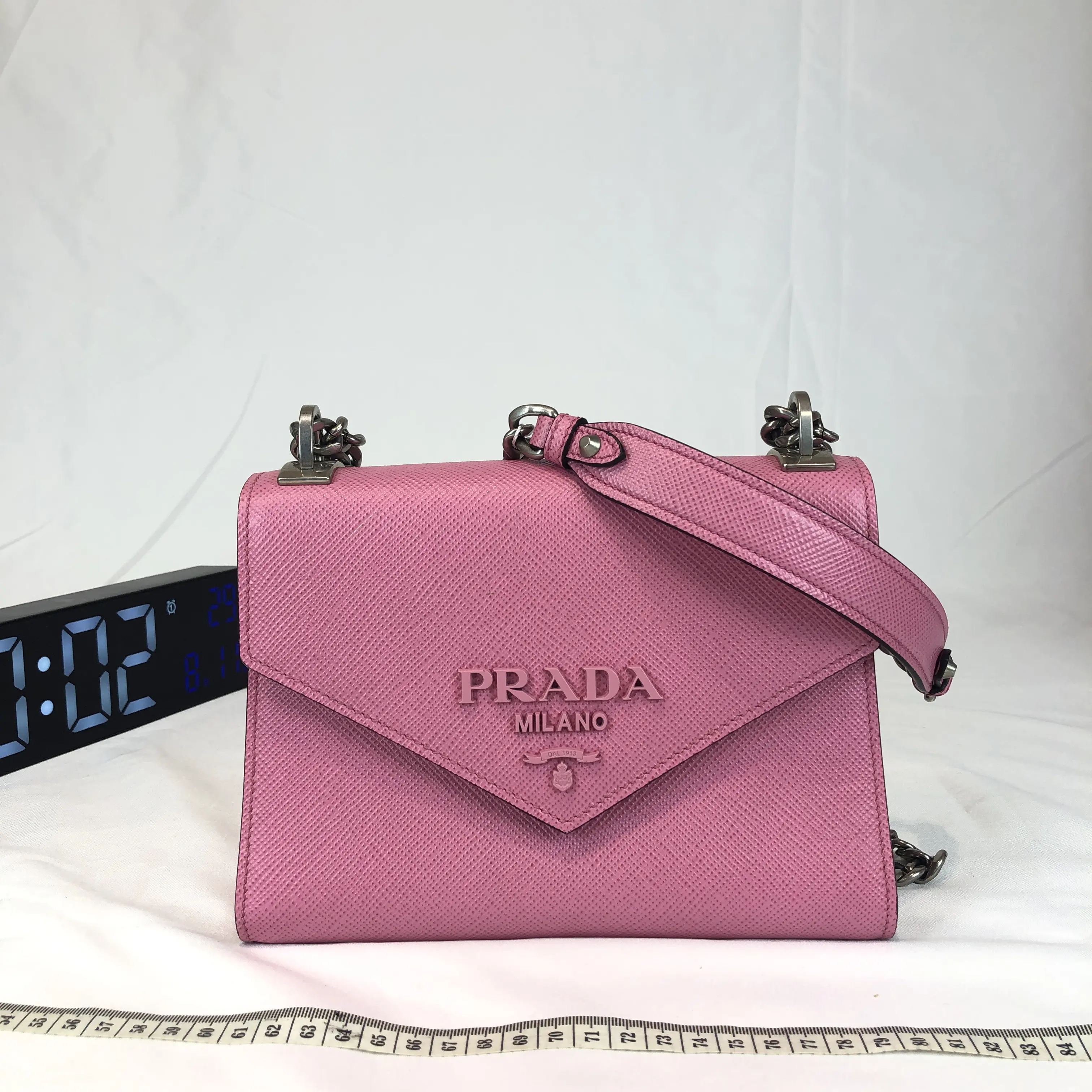 Pre-owned PRADA leather Crossbody bags Monochrome Saffiano Shoulder Bag A1650