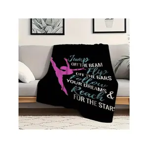 Ultra-Soft Gymnastics Blanket - Jump Off Beam Inspirational Print, Washable, All-Season Use Sofa & Bed - Sports Lovers & Gymnasts, Gymnastics Gifts, Comfortable Bedding, Modern Design, Durable Comfort