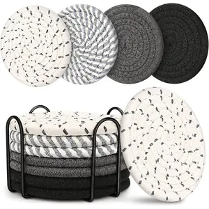 Coasters for Drinks, Coasters for Coffee Table, 8 Pack Coaster, Coasters for Drinks Absorbent, Boho Coasters, Coaster Set 4 - Color Cup Coasters, Coasters for Wooden Table, Living Room Decor Smgmg