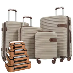 4 Piece Luggage Set Suitcase Set, ABS Hard Shell Lightweight Expandable Travel Luggage with 4 Packing Cubes, TSA Lock, Spinner Wheels for Men Women