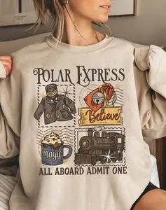 Polar Express Sweatshirt, Funny Xmas Outfit, Christmas Family Vacation Sweatshirt, Kids Christmas Apparel, Polar Express Gift, Vintage Christmas Sweater