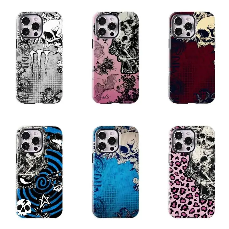 Monster Dark Gothic Phone Case with Skull Pattern - Shockproof and Protective Cover - Subculture Trendy Style for iPhone 16/15/14/13/12/11/17 ProMax Plus for Samsung phones, suitable for both men and women,  Perfect Gift for Women Men.A gift for the fans