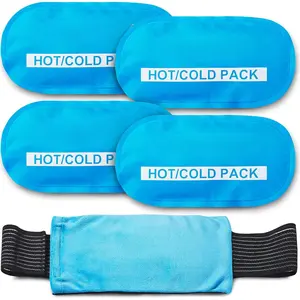 Reusable Hot and Cold Gel Ice Pack Wrap (4 Pack) for Injuries - Adjustable & Flexible for Knees, Back, Shoulders, Arms, and Legs Soothing circular  ice  pack  adults