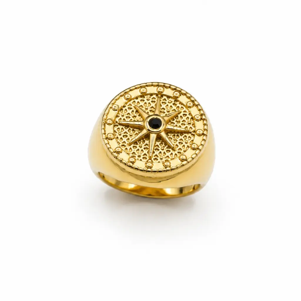 Stainless Steel Compass Ring -  Jewelry & Accessories