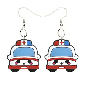 Ambulance Earrings Hypoallergenic Silver Plated Fishhooks Yazzle Dazzle Nurse Doctor Emergency Hospital First Aid Kit