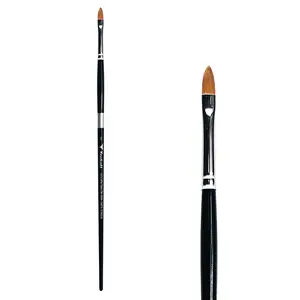 Trekell Golden Taklon Long Handle Artist Brush -  Size #6 Cat's Tongue
