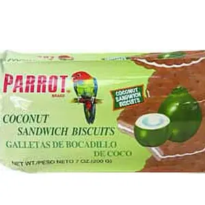 Parrot Coconut Cream Crackers - Crispy, Creamy Bitesized Crisps & Puffed Snacks for Daily Snacking, All Ages, Party Snacks