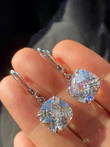 Artificial Sparkling Zirconia Glittering Dangle Earrings, Fashionable Dangle Earrings for Women & Girls, Trendy All-match & Exquisite Jewelry for Birthday Gift, High Quality Earrings