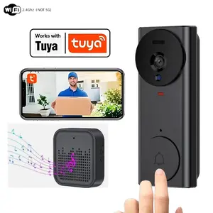 Wireless Smart Video Doorbell, Rechargeable WiFi Doorbell Camera with Night Vision, Two-Way Audio, Remote APP Control Home Security System Doorbell Camera