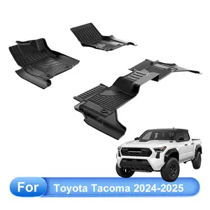 【fathersdaygift】AOMSAZTO 3Pcs TPE Eco-Friendly All-Weather Thickened Floor Mats, Fit for 2024-2025 Toyota Tacoma,Liners 1st & 2nd Row Floor Liners 1st & 2nd Row Tacoma Accessories Car Mats, Car Interior Accessory, Truck Floor Mats
