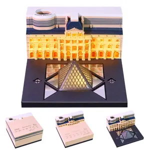3D Louvre Museum Light-Up 2026 Calendar, Paris Paper Sculpture, LED Creative Gift, Eco-Friendly Paper Art Decor, Tear-Off Daily 2026 Calendar, Fantasy Louvre Ornament, Desk Night Light Calendar, Travel-Themed Gift Idea, Aesthetic Paris Decor