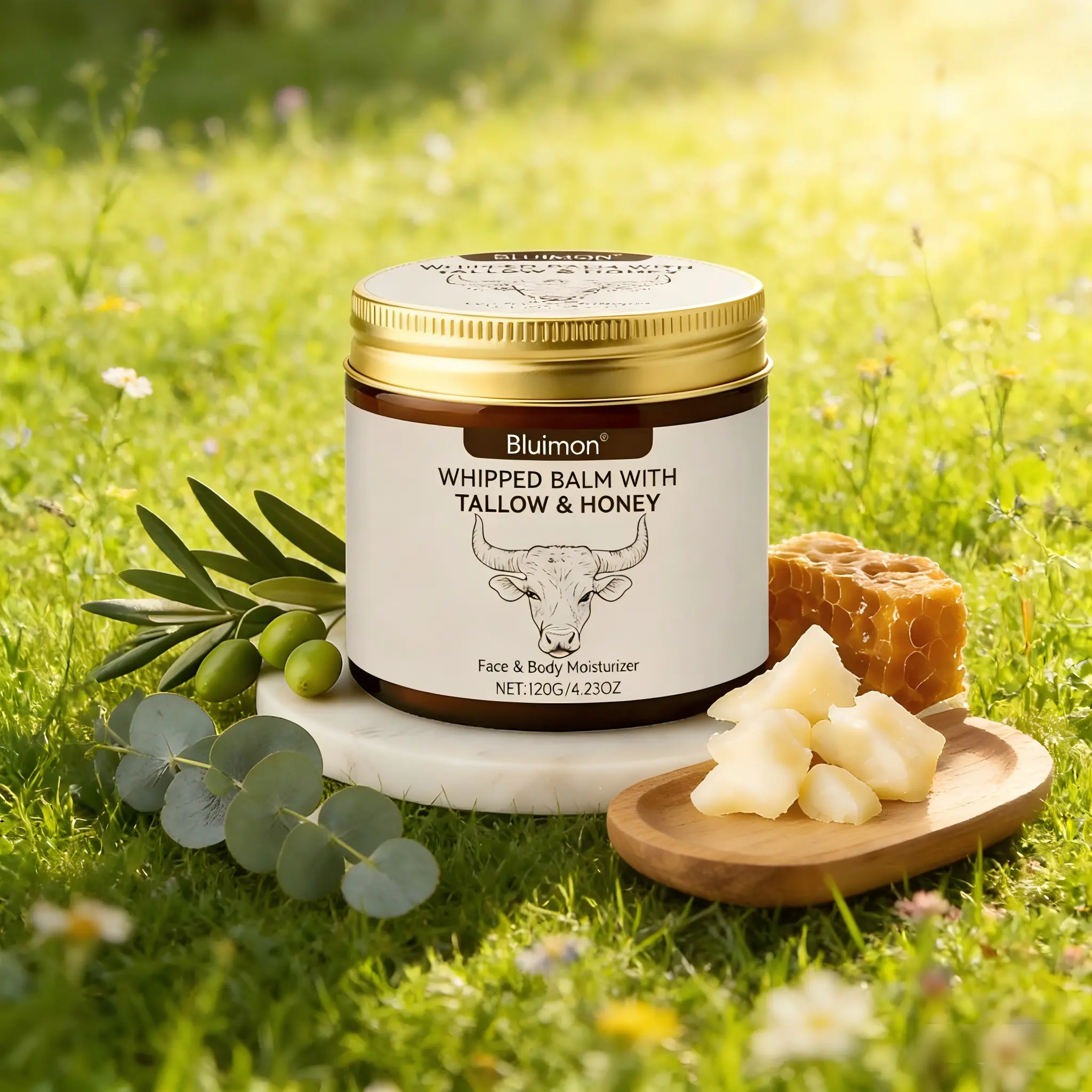 Pure Organic Whipped Tallow & Honey Balm – Nourishing Moisturizer to Soothe, Revive & Repair Dry, Irritated Skin Firming Hydrating Cream Moisturizing Lifting Cream