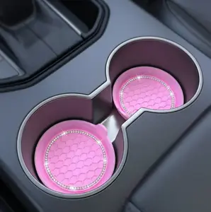 2PCS Bling Crystal Car Cup Holders  Non-Slip Coasters for Car Interior | Universal Fit, Luxury Style